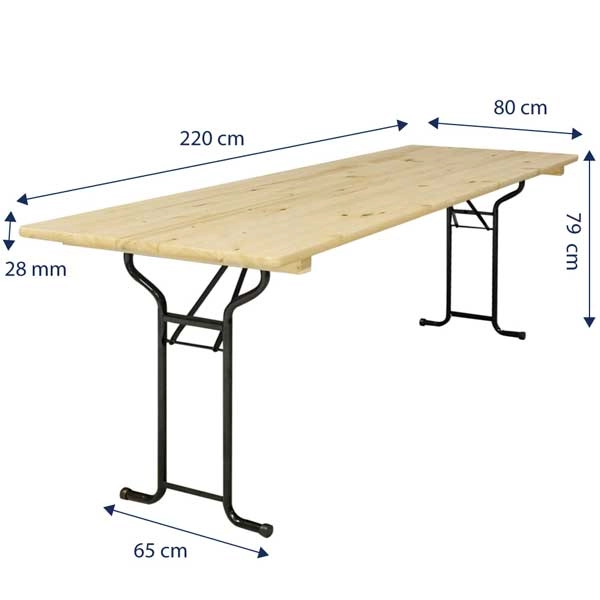 Dimensions de la table en bois type bistrot avec piétement en tubulaire noir