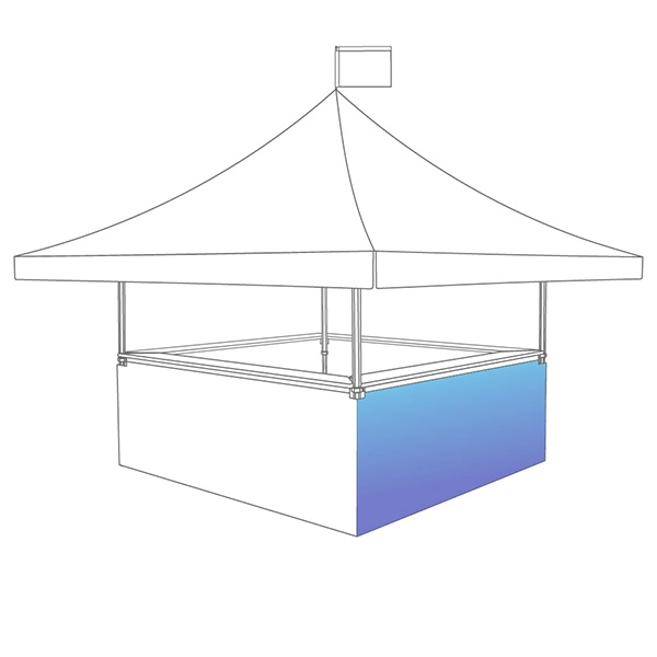 Zones imprimables de tente pliante : demi-mur ou jupe de comptoir
