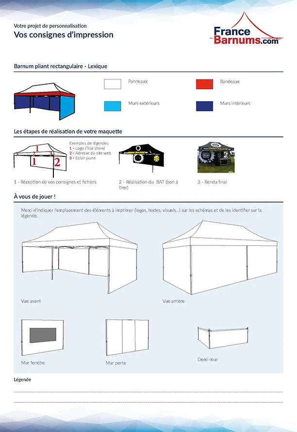 consignes impression barnum rectangle