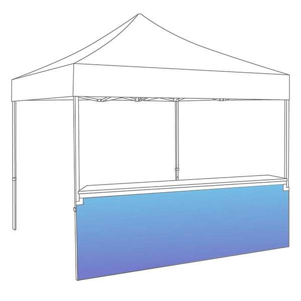 Zones imprimables de tente pliante : demi-mur ou jupe de comptoir