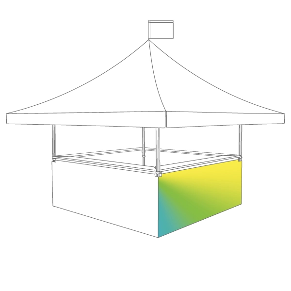 Zones imprimables de tente pliante : demi-mur ou jupe de comptoir
