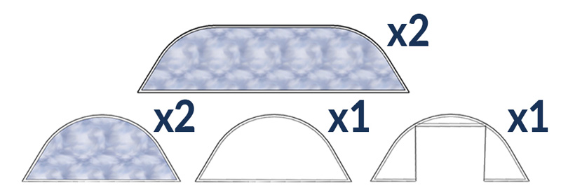 composition du pack fenêtres de la tente étoile 6 murs blanche