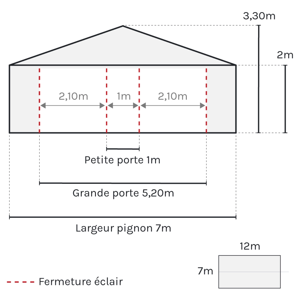 plan tente de reception 7x12m