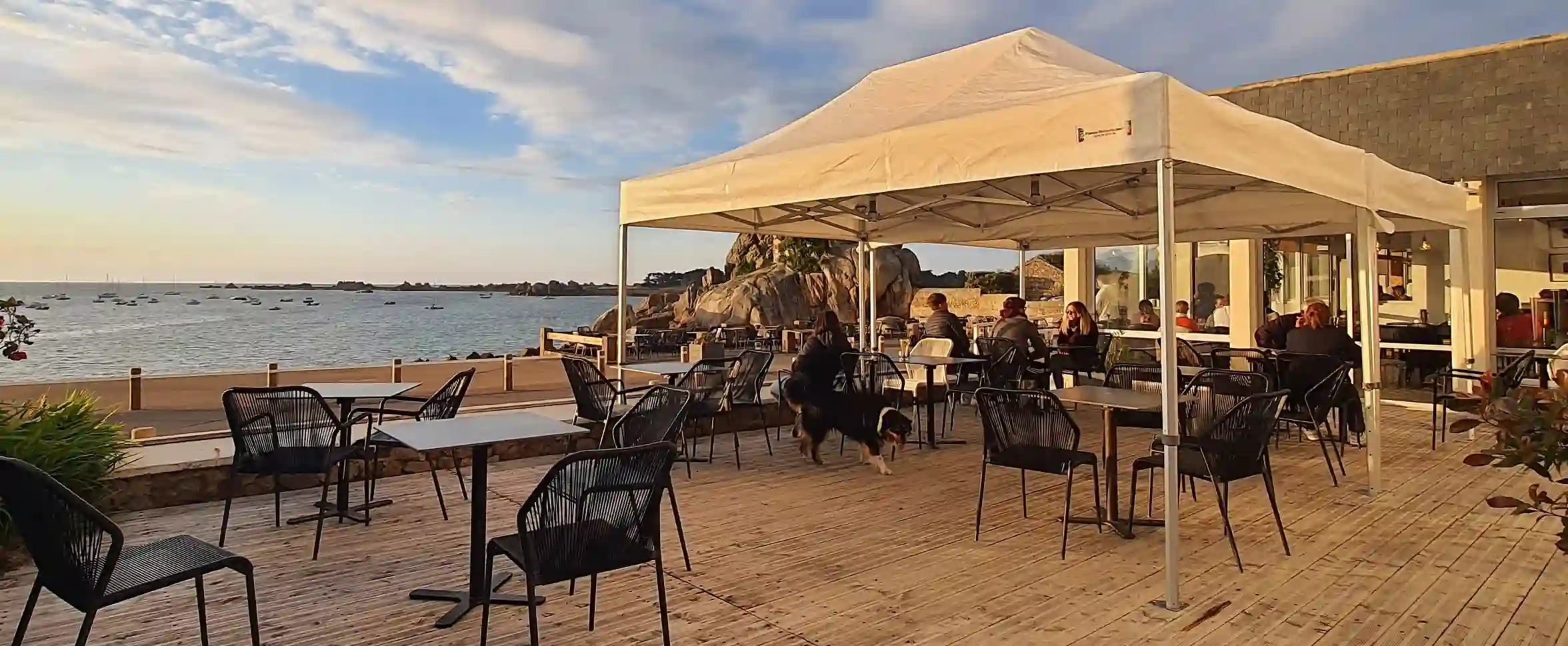 Barnum installé sur une terrasse